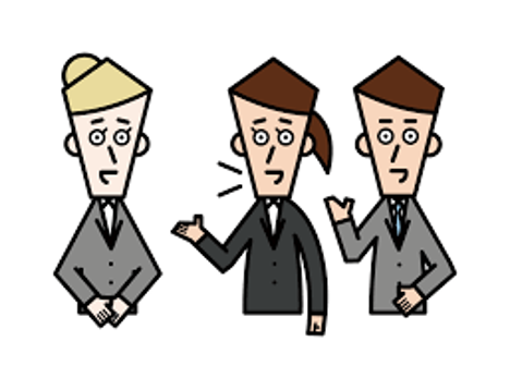 評価されないと感じる会社員たちのイラスト