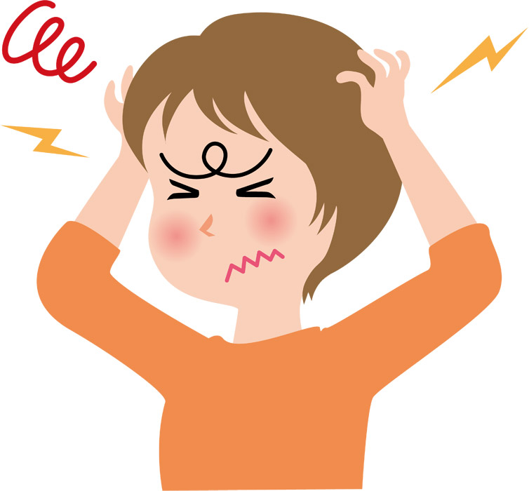 頭を抱える女性のイラスト