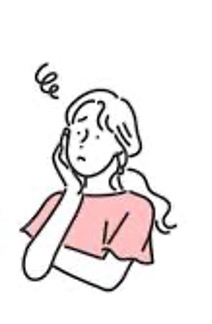考え込む女性のイラスト